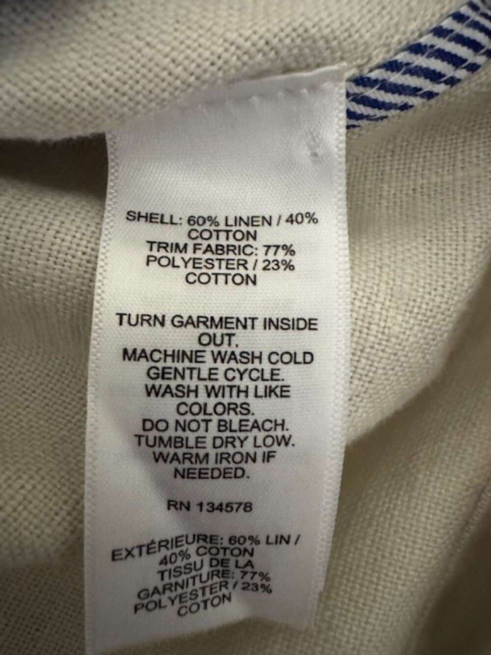 Vineyard Vines Women's Cream Linen Blend Utility Jacket Size Large - Picture 6 of 6